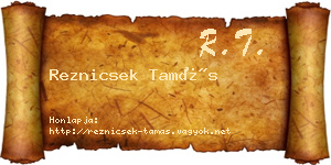 Reznicsek Tamás névjegykártya
